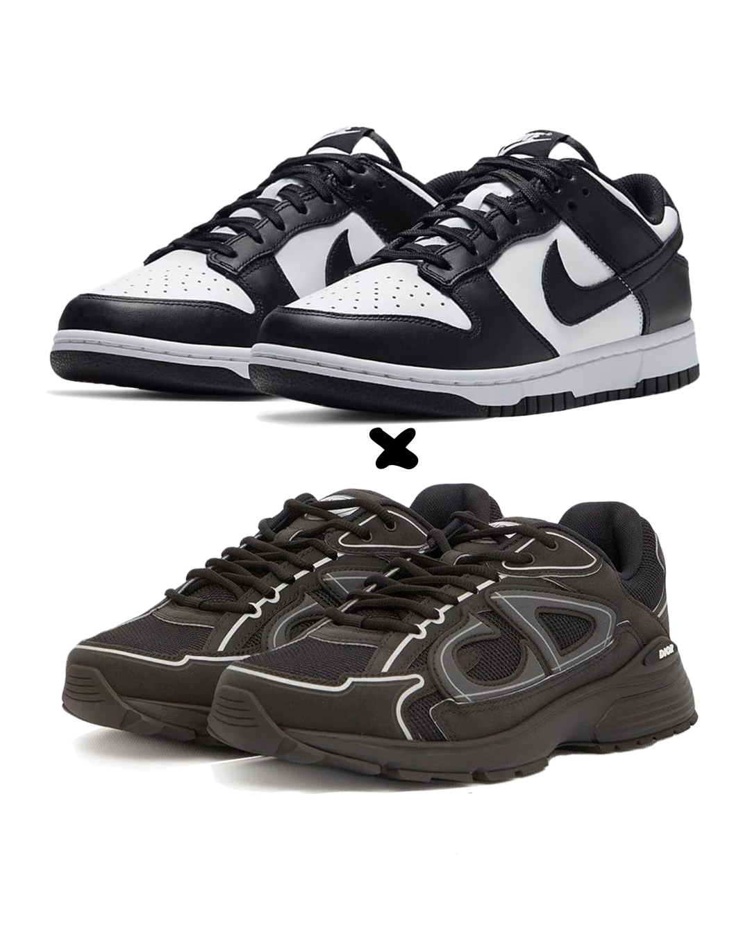 Nike Dunk Low 'Panda'  X.   Dior B30 